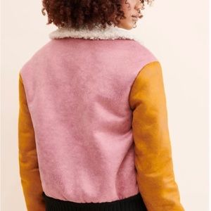 Anthropologie / Free People Hutch Faux Suede Colorblock Jacket